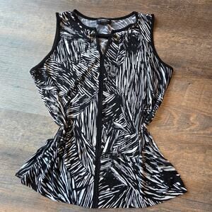 Black & White Liz Claiborne Sleeveless Top Medium